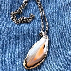 Marbled Stone Pendant Necklace